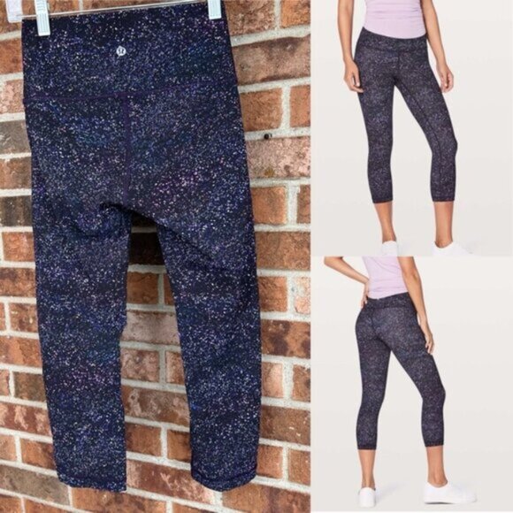 Lululemon * Wunder Under Crop (Hi- Rise) 21" Crystalline Multi. EUC - Picture 1 of 13